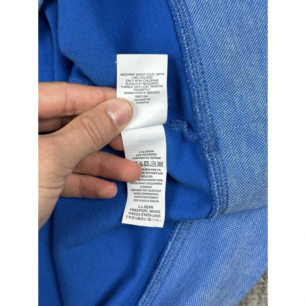 L.L Bean Mens Sz XLT Comfort Stretch Blue 1/4 Zip Pullover Long-Sleeve